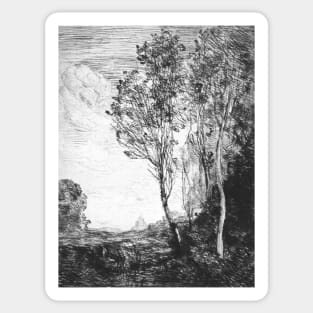 Souvenir of Italy by Jean-Baptiste-Camille Corot Sticker